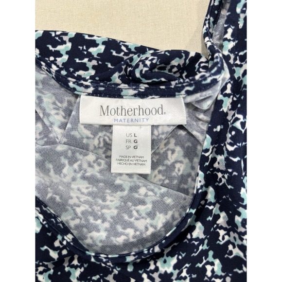 Motherhood Maternity Navy Teal Sheath Dress W/Adjustable Tie Waist Size Large - Picture 8 of 11